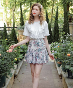 Summer Pastel Floral Pattern Flowing Skirt SP44
