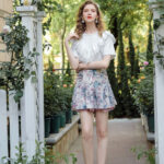Summer Pastel Floral Pattern Flowing Skirt SP44
