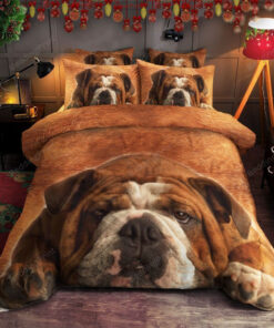 Adorable Bulldog Lying Bed Sheets Duvet Cover Bedding Sets Perfect Gifts For Bulldog Lover Gifts For Birthday Christmas Thanksgiving