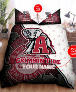 Alabama Crimson Tide Duvet Cover Set Custom Name Nfl Alabama Crimson Tide Bedding Set Nfl Lovers Bedding Alabama Fans Gift Ideas Hc Cb60