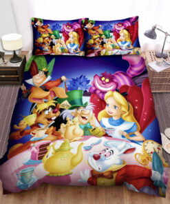 Alice In Wonderland Main Characters Key Art Bed Sheets Spread Duvet Cover Bedding Sets