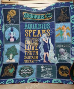 Aquarius Horoscope Quilt Blanket