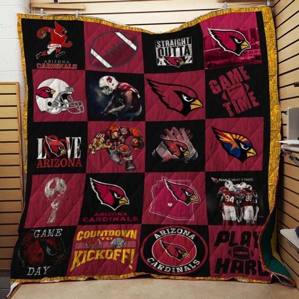 Arizona Cardinals Quilt Blanket Fan Made