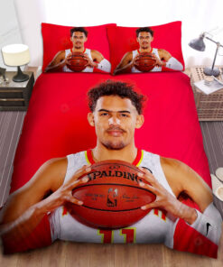 Atlanta Hawks Trae Young Basketball Photo Shoot Bed Sheet Spread Comforter Duvet Cover Bedding Sets