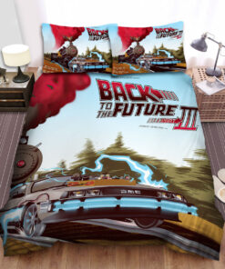 Back To The Future Part Iii Train Poster Bed Sheets Spread Comforter Duvet Cover Bedding Sets