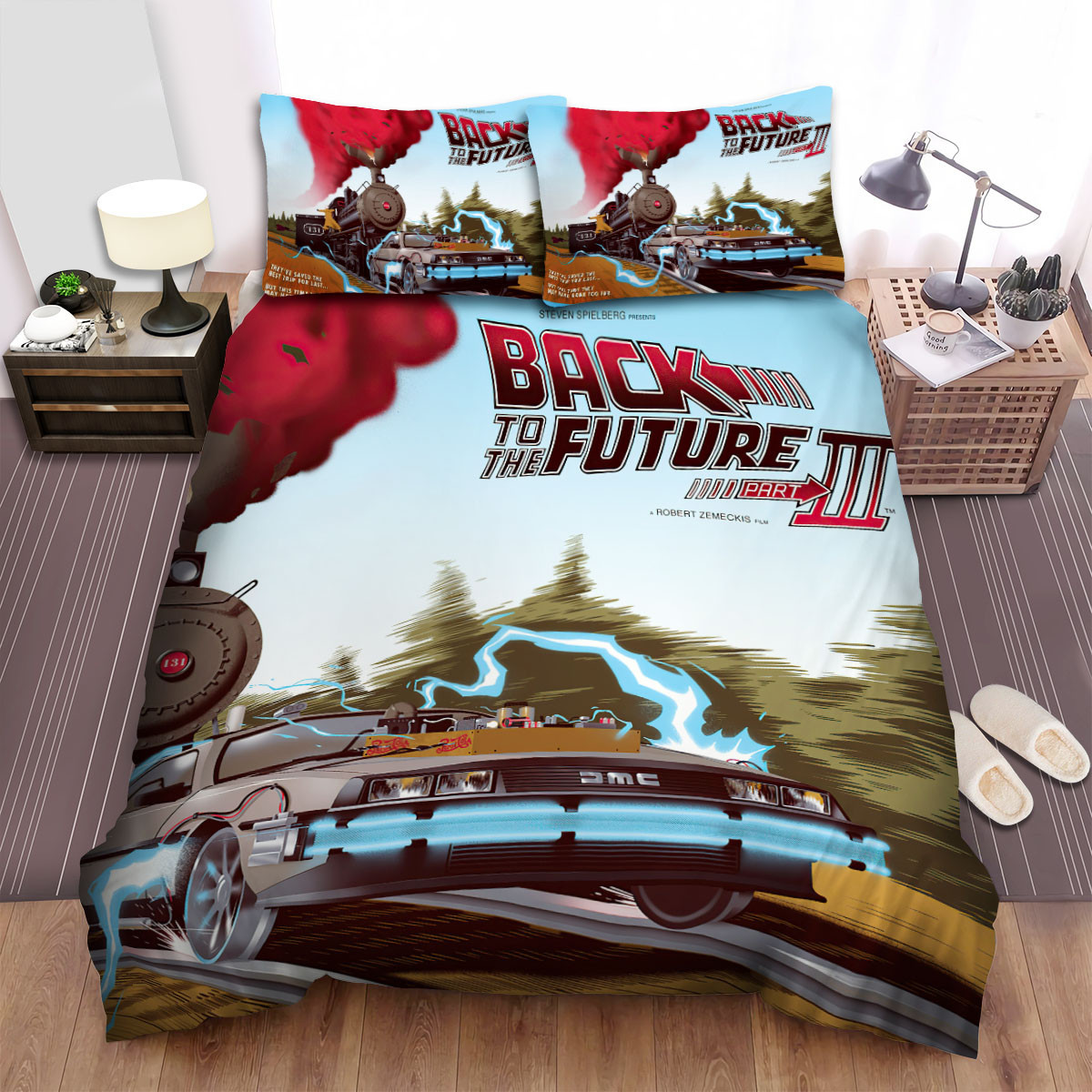 Back To The Future Part Iii Train Poster Bed Sheets Spread Comforter Duvet Cover Bedding Sets
