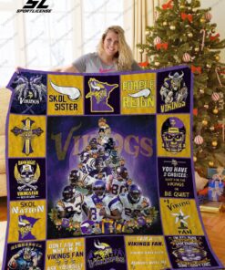 Bl Minnesota Vikings Christmas Tree Quilt Blanket