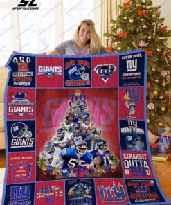Bl New York Giants Christmas Tree Quilt Blanket