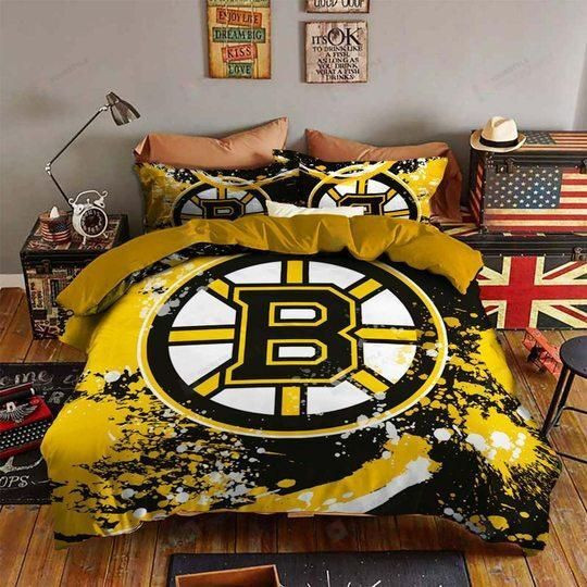 Boston Bruins Bedding Set Sleepy Halloween And Christmas (duvet Cover & Pillow Cases)