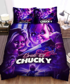 Bride Of Chucky (1998) Movie Poster Fanart Ver 2 Bed Sheets Duvet Cover Bedding Sets
