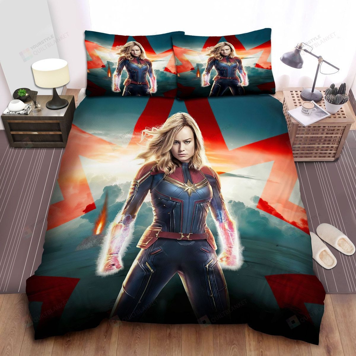 Captain Marvel By Brie Larson In 2019 Movie Bed Sheets Spread Comforter Duvet Cover Bedding Sets