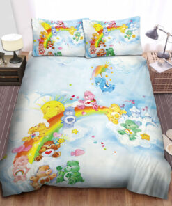 Care Bears Sliding Off The Rainbow Bed Sheets Duvet Cover Bedding Sets
