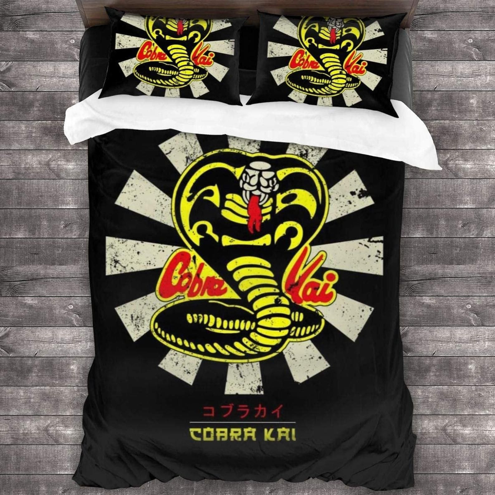 Cobra Kai Duvet Cover Set Cobra Kai Bedding Set Cobra Kai Logo Inspired Bedding Set Karate Kid Dojo Bedding Cobra Kai Fan Gift Hc Cb66