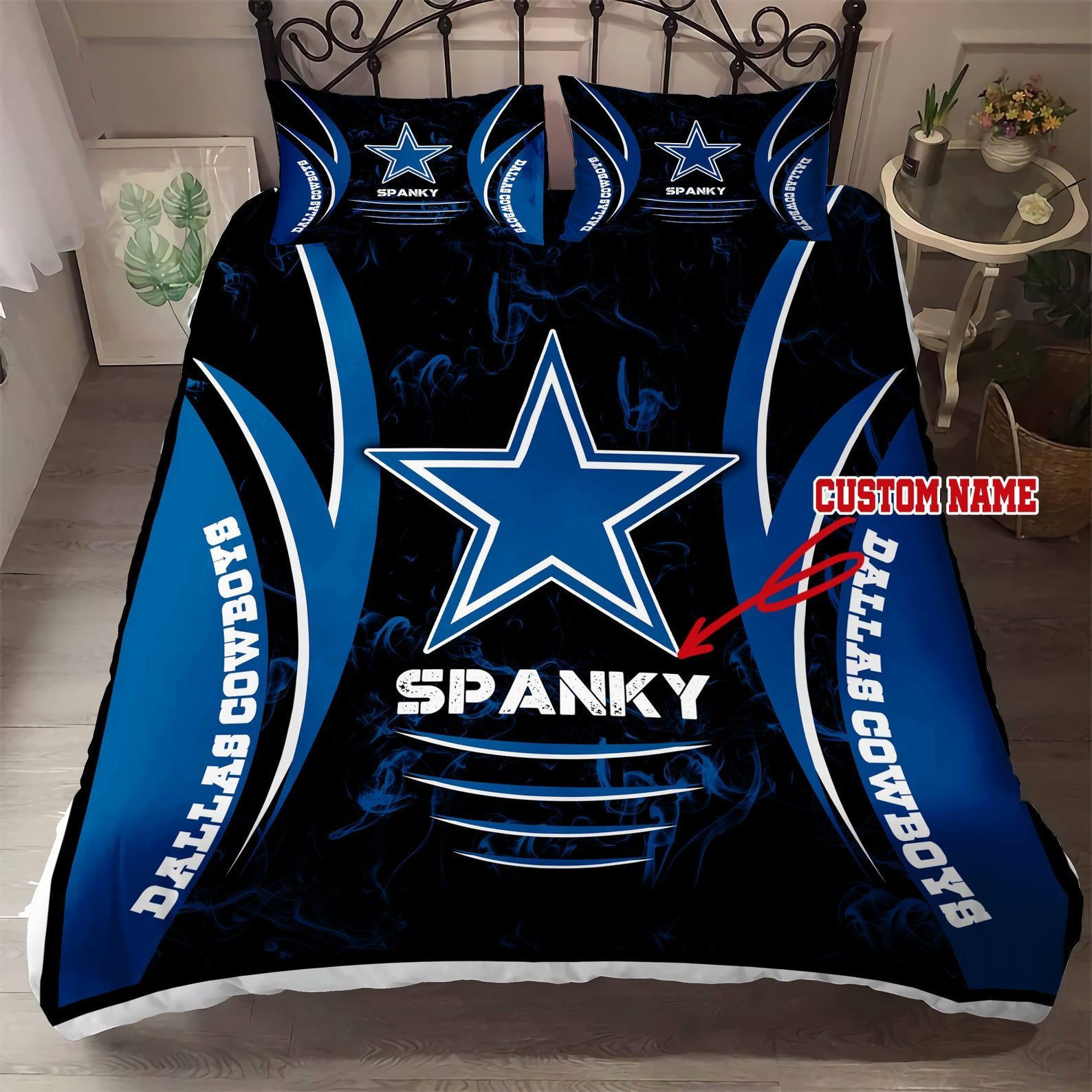 Custom Name Dallas Cowboys Bedding Set Custom Name Dallas Cowboys Duvet Covers Custom Name Dallas Cowboys Nfl Fan Bedding Set Gift Tdv20