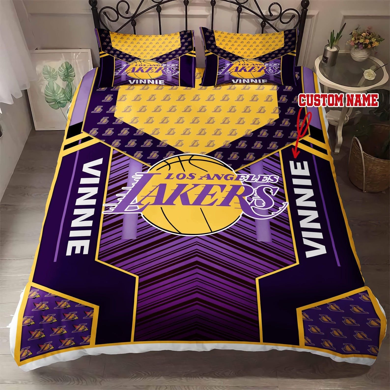 Custom Name Los Angeles Lakers Bedding Set Custom Name Los Angeles Lakers Duvet Cover Custom Name Los Angeles Lakers Comforter Sets Tdv27