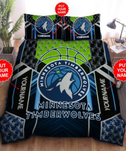 Custom Name Minnesota Timberwolves Bedding Set Custom Name Minnesota Timberwolves Duvet Cover Minnesota Timberwolves Comforter Sets Tdv15
