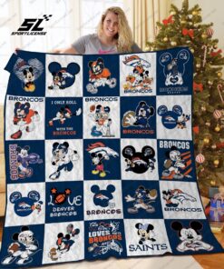 Denver Broncos Disney Quilt Blanket