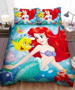 Disney Princess Ariel Surrounded By Her Friends Bed Sheet Duvet Cover Bedding Sets