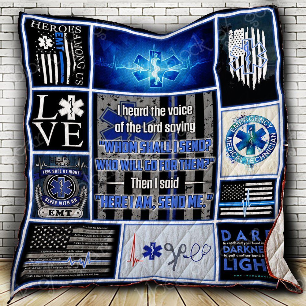 Emt Paramedic Thin White Line Quilt Blanket