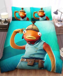 Fortnite Fishstick Skin Portrait Bed Sheets Spread Duvet Cover Bedding Sets