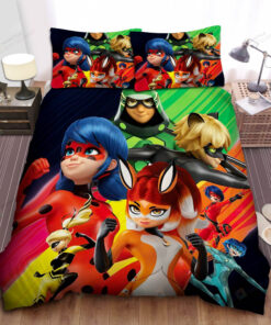 French Miraculous Superhero Team Poster Bed Sheets Duvet Cover Bedding Sets