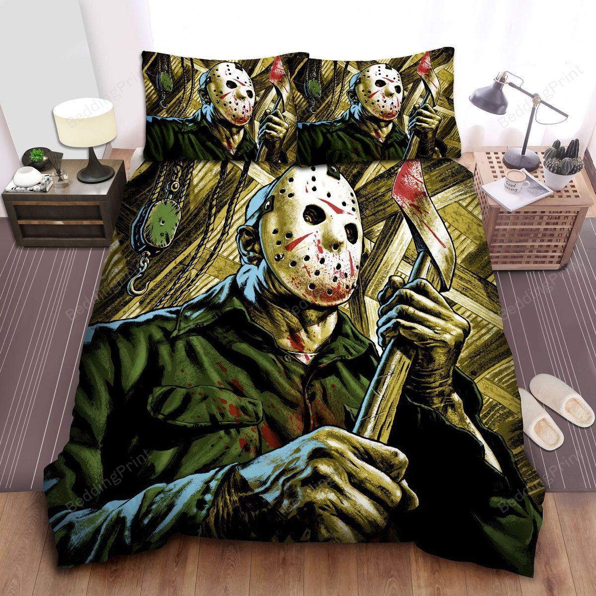 Friday The 13th - Jason And Axe Bed Sheets Duvet Cover Bedding Sets
