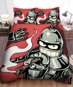 Futurama - Smoking Bender The Robot Bed Sheets Duvet Cover Bedding Sets