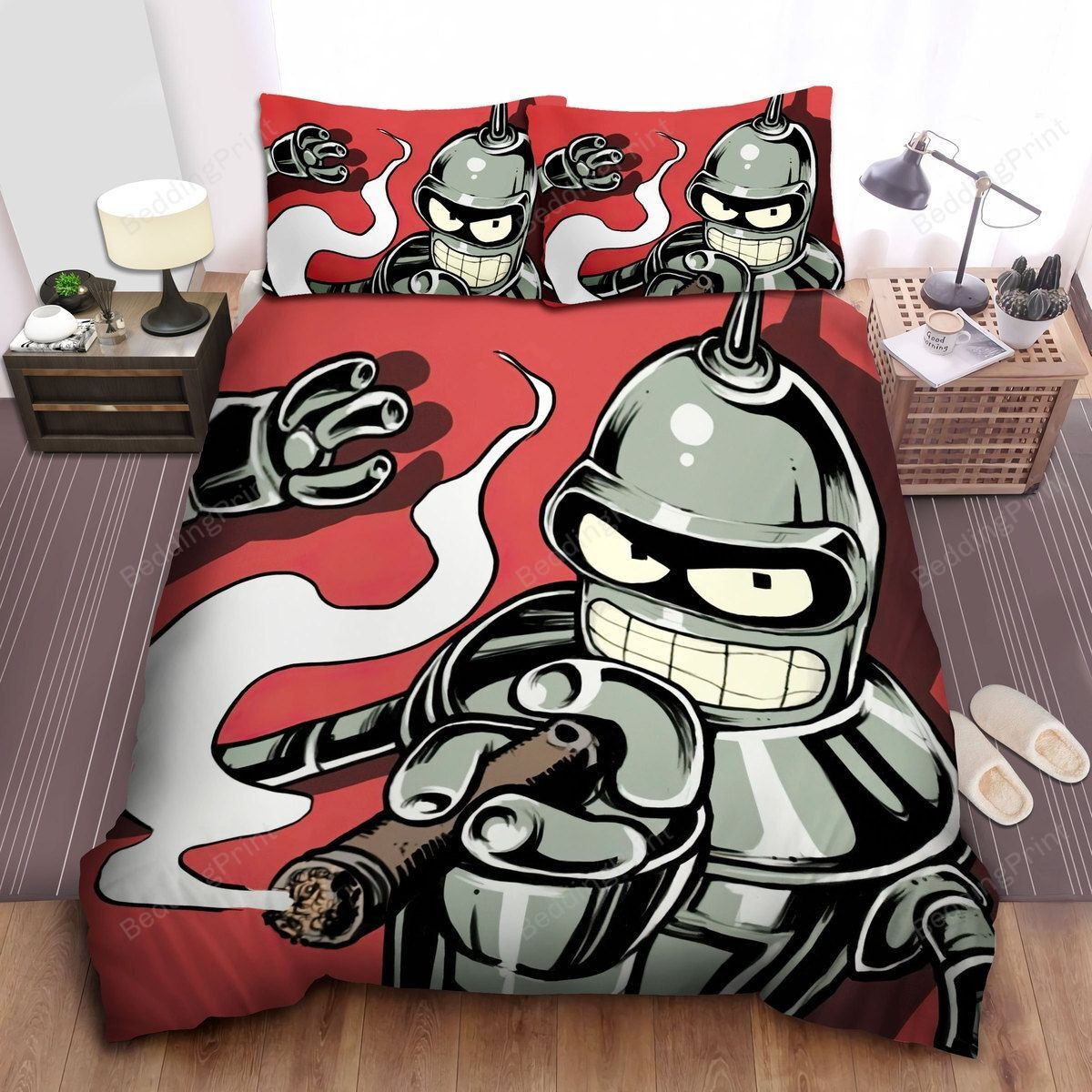 Futurama - Smoking Bender The Robot Bed Sheets Duvet Cover Bedding Sets