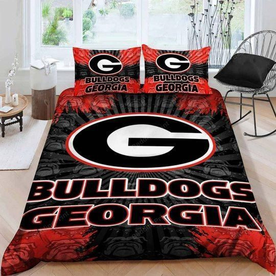 Georgia Bulldogs Logo 3d Printed Duvet Cover Bedding Set