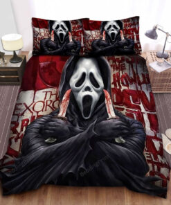 Ghostface And Blood Letters On The Wall Bed Sheets Duvet Cover Bedding Sets