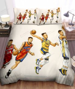 Golden State Warriors Stephen Curry Evolution Drawing Bed Sheet Spread Comforter Duvet Cover Bedding Sets