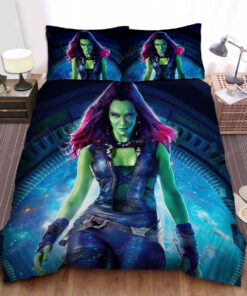 Guardians Of The Galaxy Gamora Illustration Bed Sheets Duvet Cover Bedding Sets