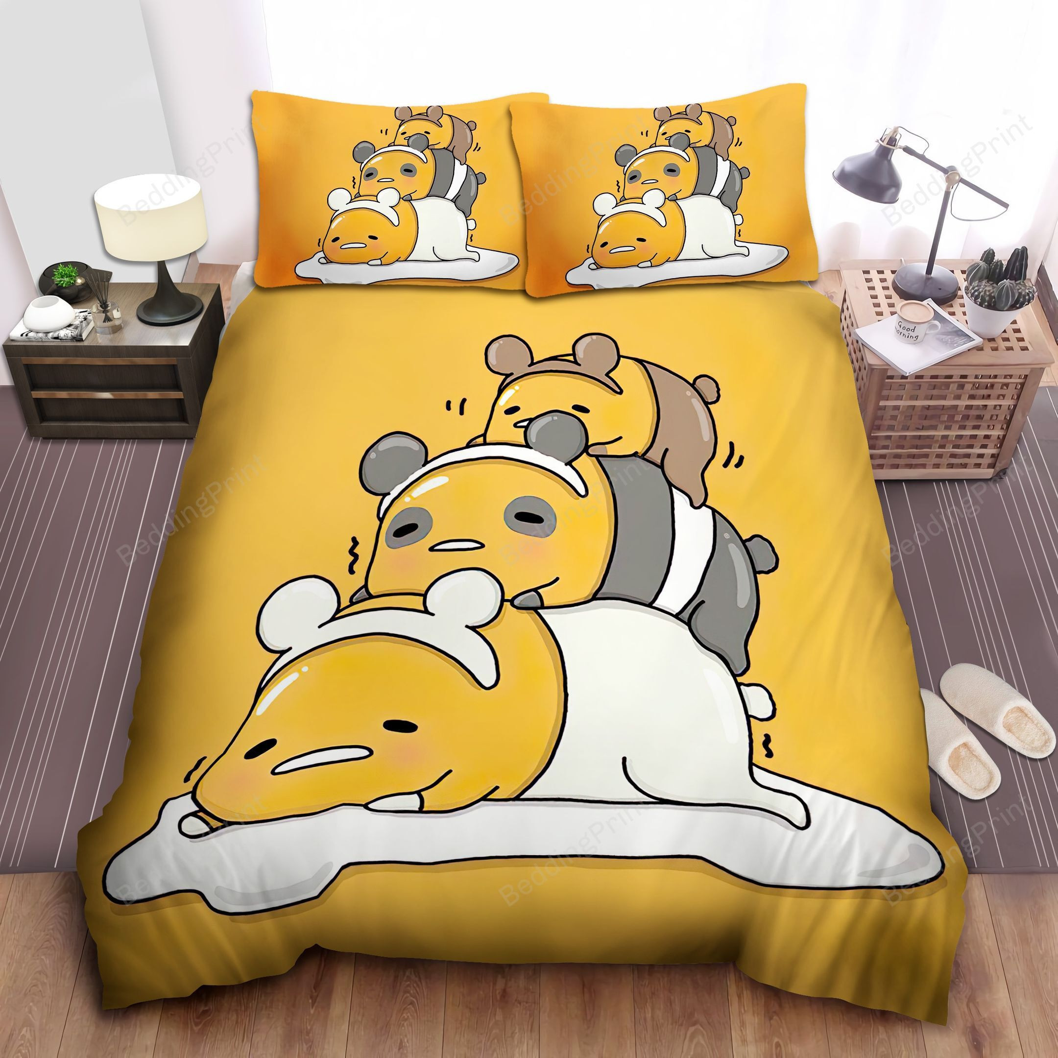 Gudetama & We Bare Bears Cross-over Bed Sheets Duvet Cover Bedding Sets