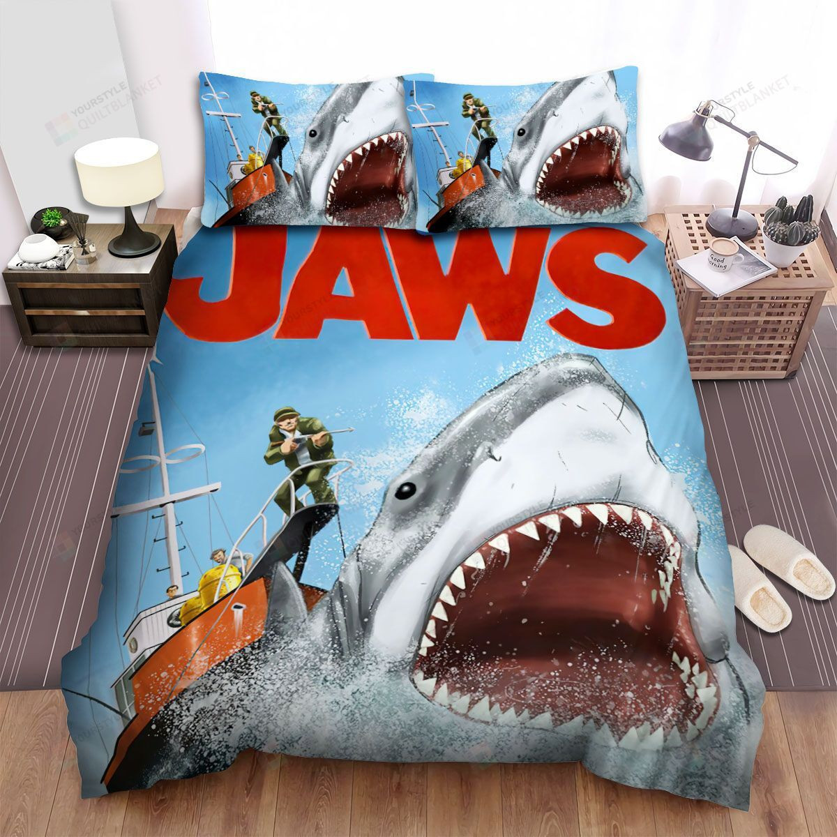 Jaws Fight With Sharks Bed Sheets Duvet Cover Bedding Sets