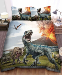 Jurassic World Dinosaurs & The Erupting Volcano Bed Sheets Duvet Cover Bedding Sets