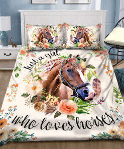 Just A Girl Who Loves Horses Bed Sheets Spread Duvet Cover Bedding Sets Ver 1