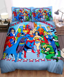 Justice League Of America Poster Bed Sheets Spread Duvet Cover Bedding Sets