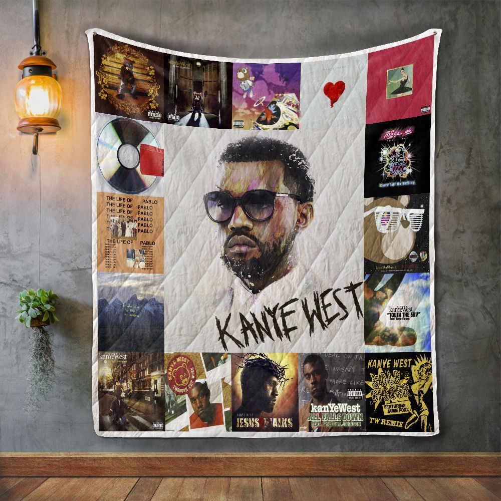 Kanye West Album Covers Quilt Blanket