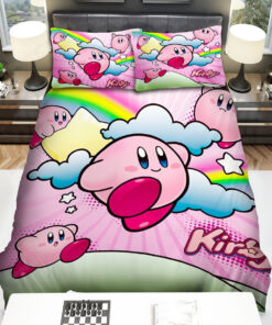 Kirby Multiple Kirby With Rainbow Bed Sheets Duvet Cover Bedding Sets