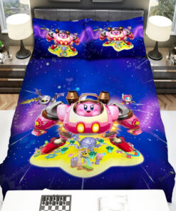 Kirby Robot In Galaxy Bed Sheets Duvet Cover Bedding Sets