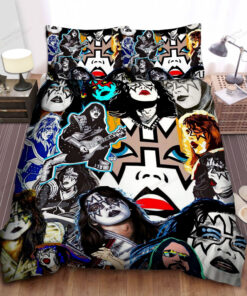 Kiss Band Images Collage Bed Sheet Spread Comforter Duvet Cover Bedding Sets