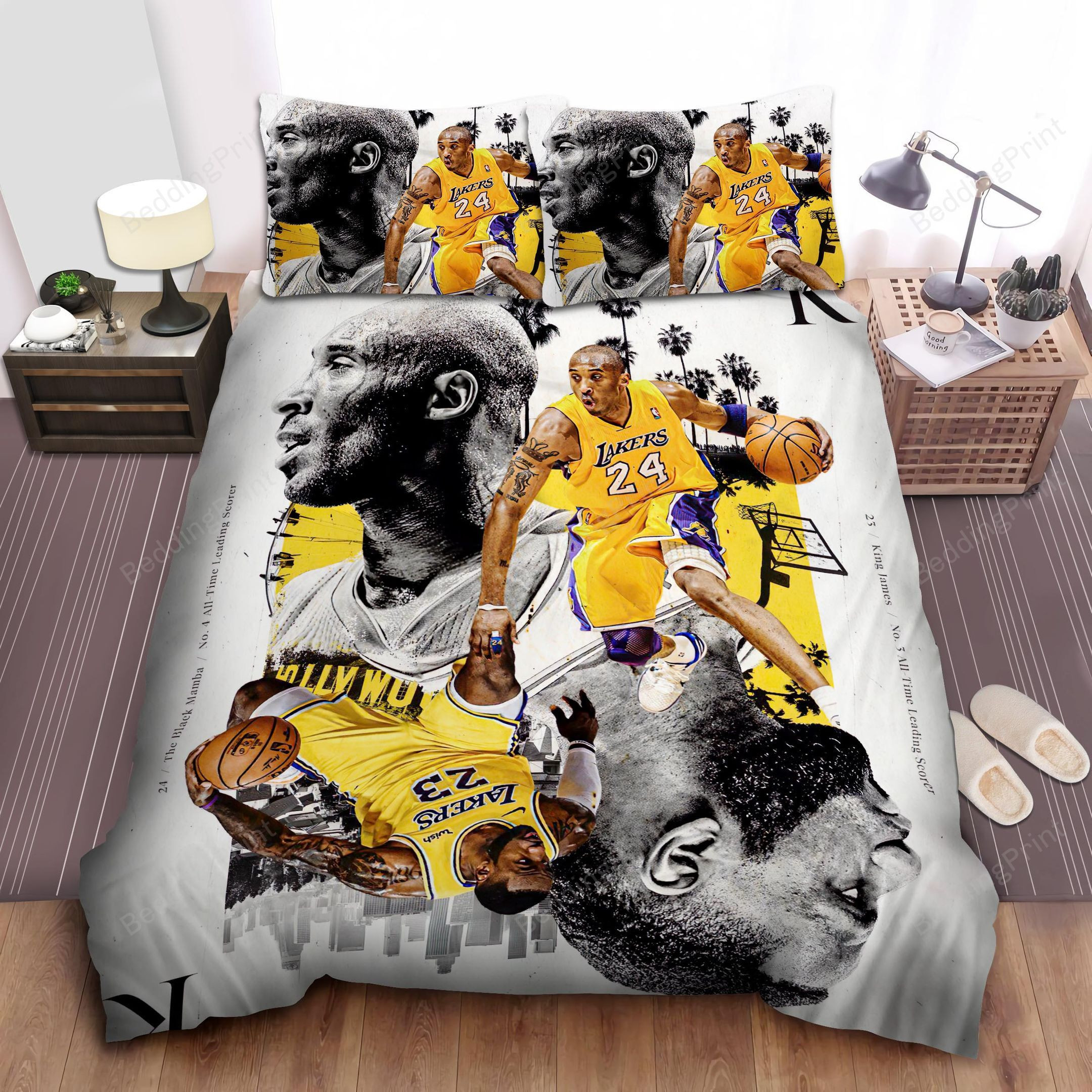 Kobe Bryant & Lebron James King Card Bed Sheets Duvet Cover Bedding Sets