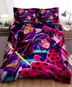 Ladybug & Cat Noir Illustration Bed Sheets Duvet Cover Bedding Sets