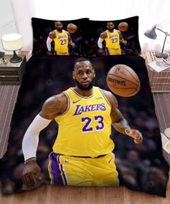 Lebron James In Los Angeles Lakers Uniform Bed Sheet Duvet Cover Bedding Sets