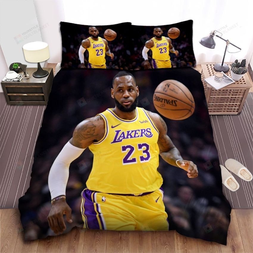Lebron James In Los Angeles Lakers Uniform Bed Sheet Duvet Cover Bedding Sets