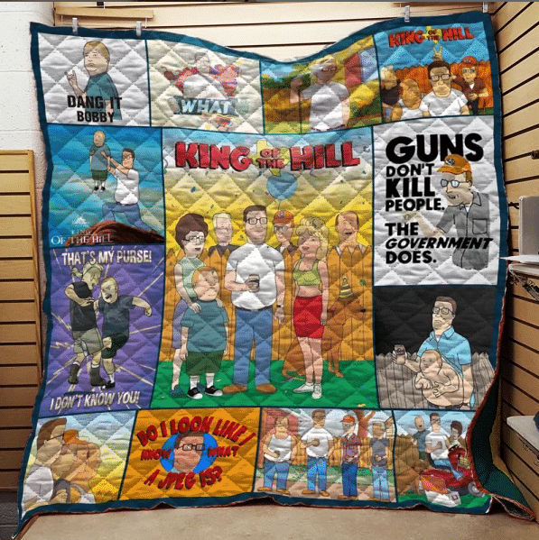 Ll King Of The Hill Collage Quilt Blanket