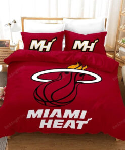 Miami Heat Basketball Duvet Cover Bedding Set