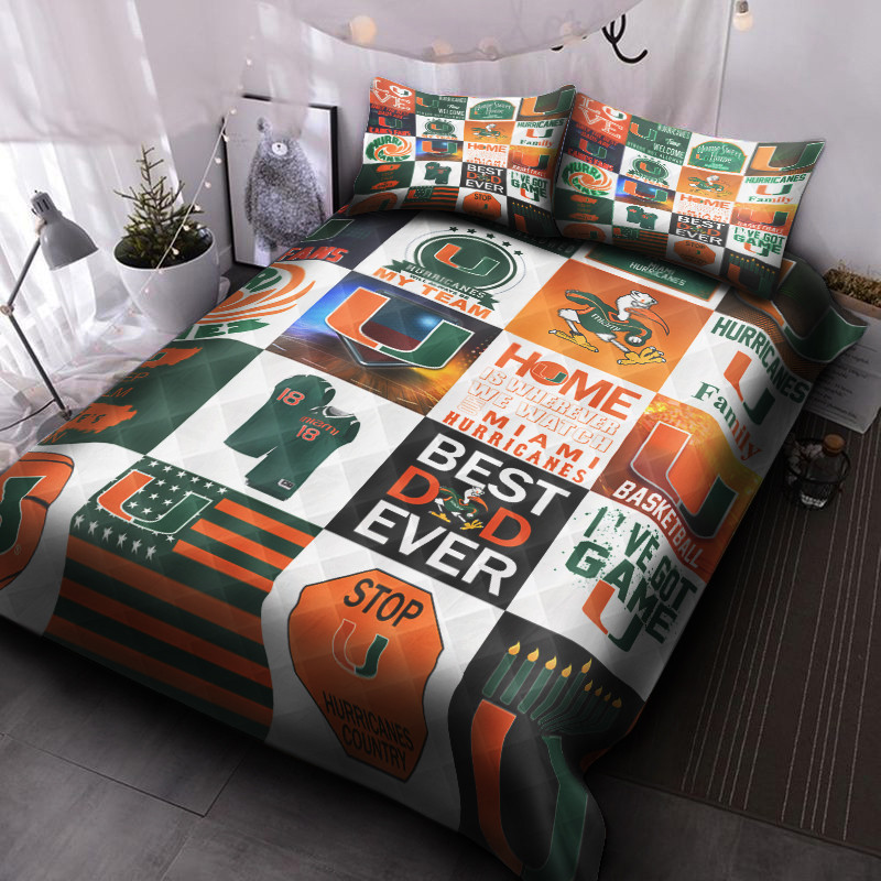 Miami Hurricanes Quilt Bed Set