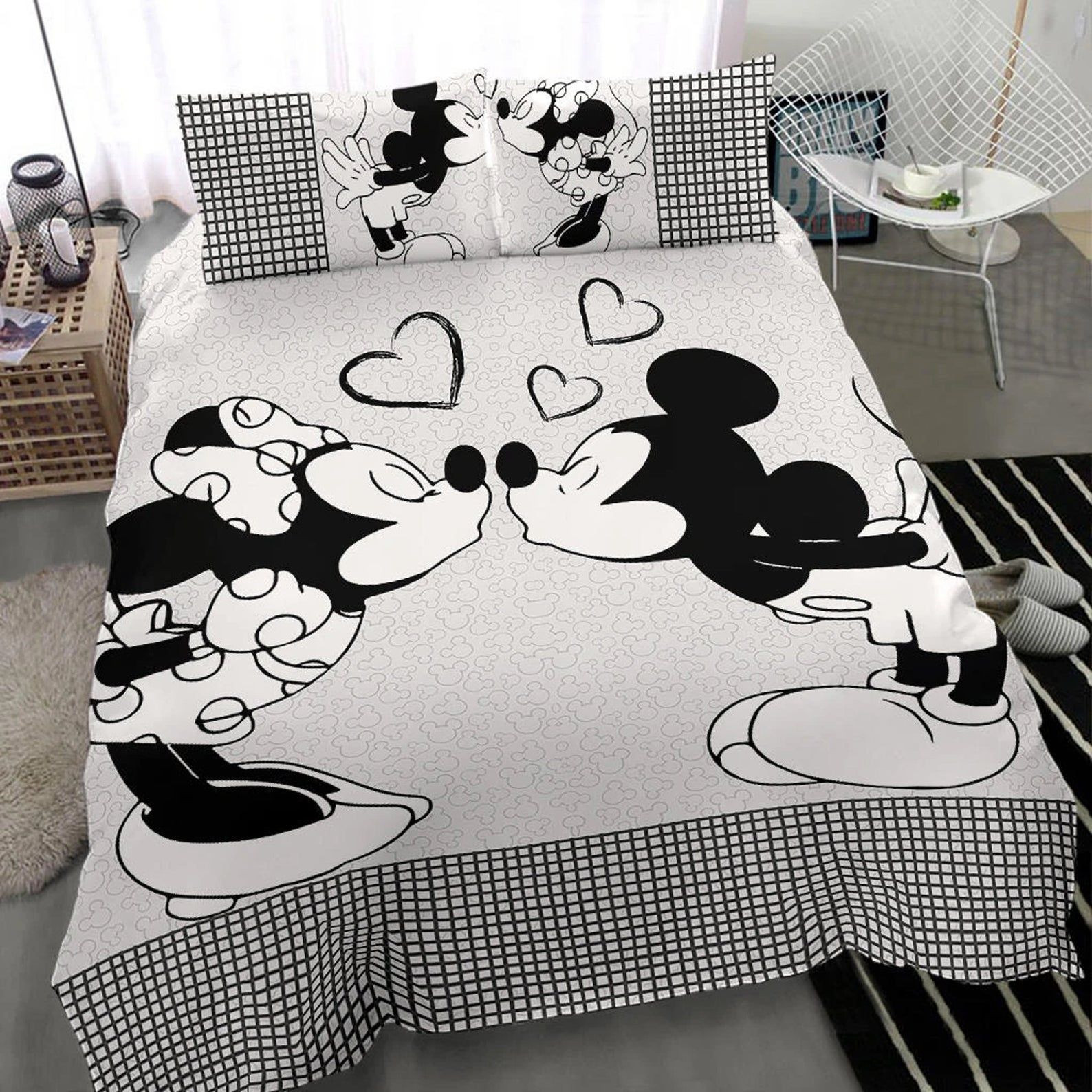Mickey Mouse Bedding Set Minnie Mouse Duvet Cover Disney Mickey Minnie Comforter Sets Disney Mickey Her King His Queen Bedding Set Tdv019