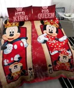 Mickey Mouse Bedding Set Minnie Mouse Duvet Cover Disney Mickey Minnie Comforter Sets Disney Mickey Her King His Queen Bedding Set Tdv020